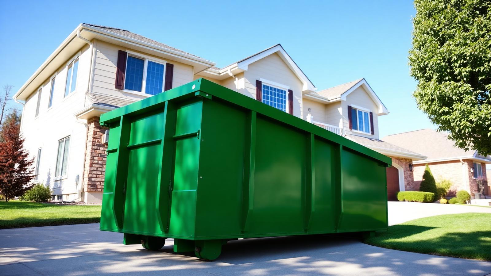 Roll-off dumpster being delivered by Westoria Rentals